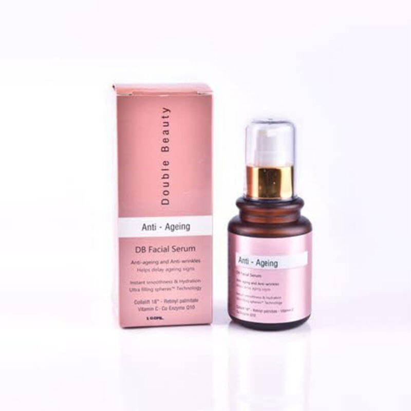 anti-ageing facial serum bottle with hydrating and lifting ingredients