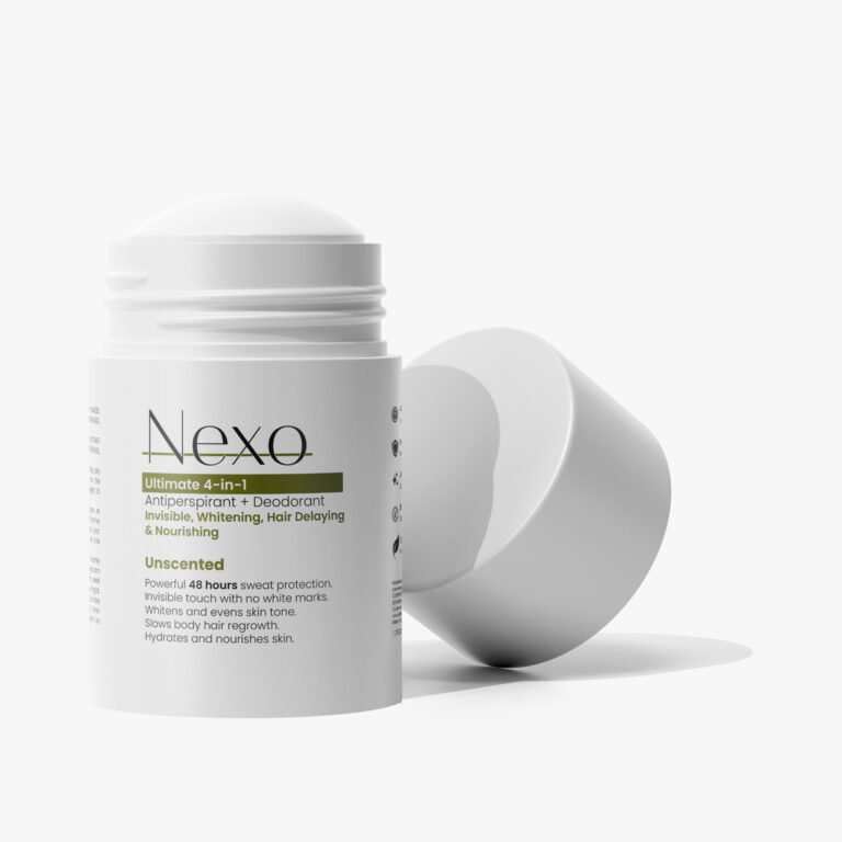 Unscented deodorant by NEXO – 4-in-1 antiperspirant stick for sensitive skin